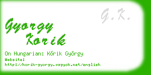 gyorgy korik business card
